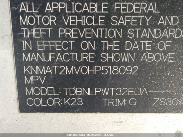 KNMAT2MV0HP518092 Nissan ROGUE S