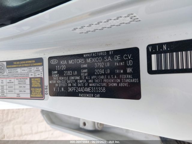 3KPF24AD4ME311358 KIA Forte Lxs