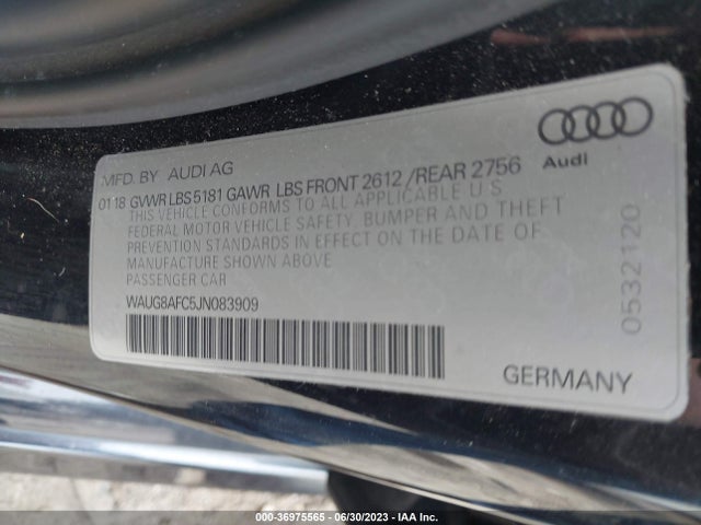 WAUG8AFC5JN083909 Audi A6 Premium Plus