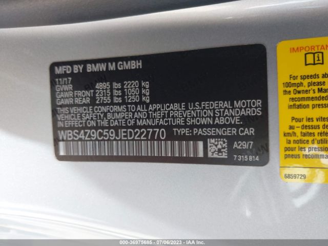 WBS4Z9C59JED22770 BMW M4