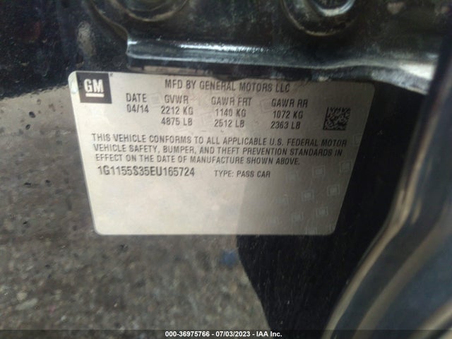 Chevrolet IMPALA 2LZ 2014 1G1155S35EU165724 Image 9