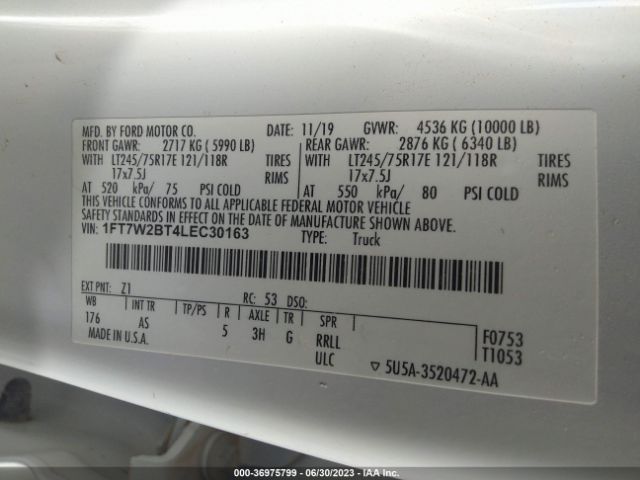1FT7W2BT4LEC30163 Ford Super Duty F-250 Srw Xl/xlt/lariat