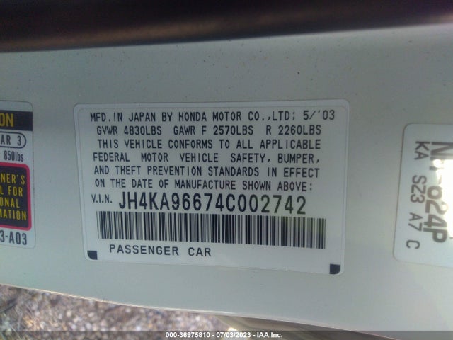 Aukcja sprzedaży 2004 Acura Rl W/navigation System, vin: JH4KA96674C002742, numer aukcji: 36975810