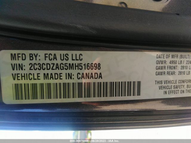 2C3CDZAG5MH516698 Dodge Challenger Sxt