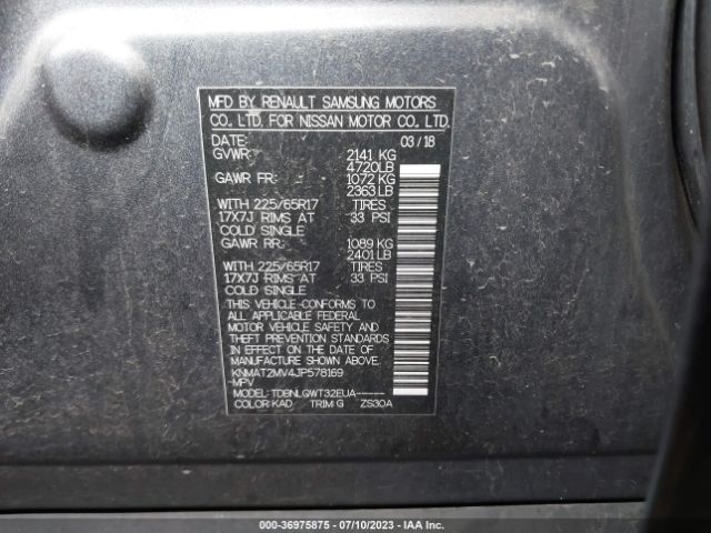 KNMAT2MV4JP578169 Nissan ROGUE SV