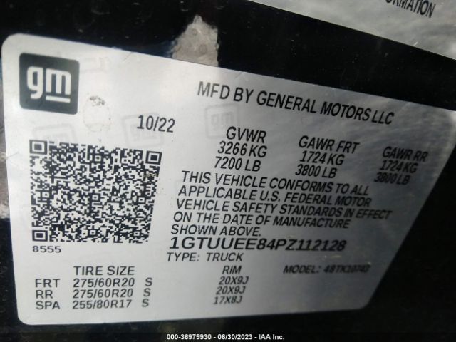 1GTUUEE84PZ112128 GMC Sierra 1500 At4
