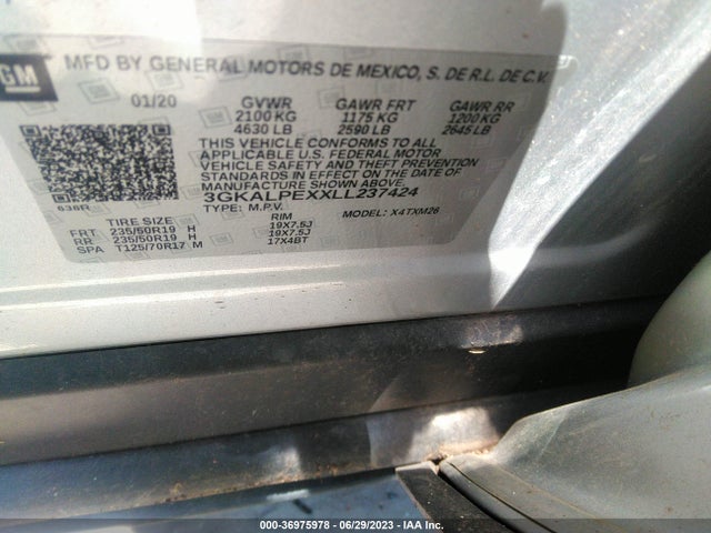 2020 GMC TERRAIN SLT VIN: 3GKALPEXXLL237424