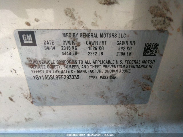 Chevrolet MALIBU LS 2014 1G11A5SL9EF293335 Image 9