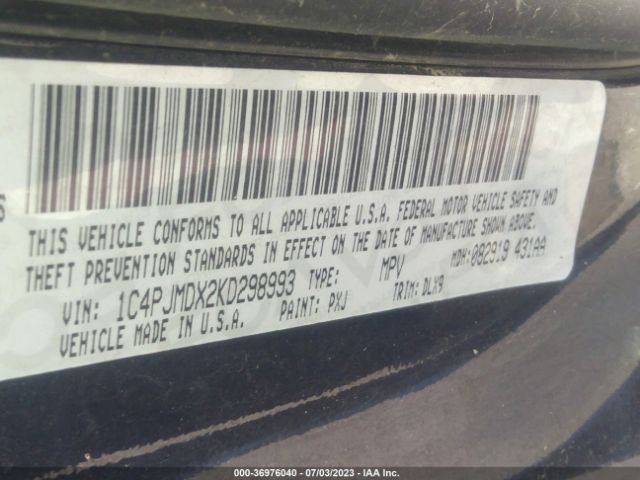 1C4PJMDX2KD298993 Jeep Cherokee Limited
