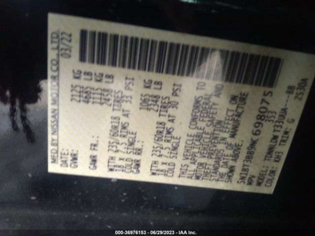 5N1BT3BB9NC698075 Nissan ROGUE SV