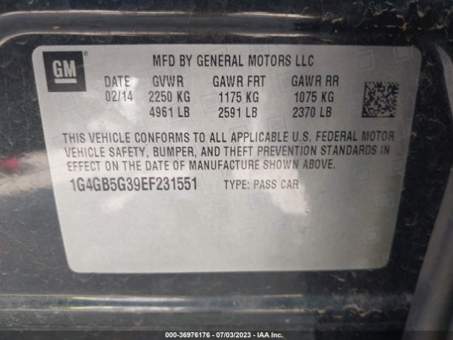 1G4GB5G39EF231551 Buick Lacrosse Leather