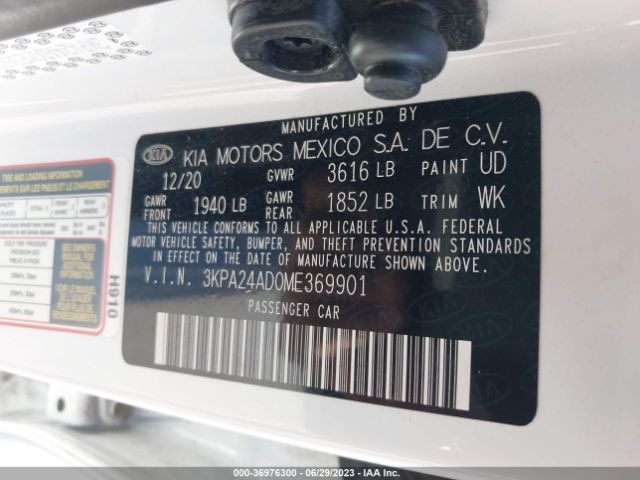 3KPA24AD0ME369901 KIA RIO S