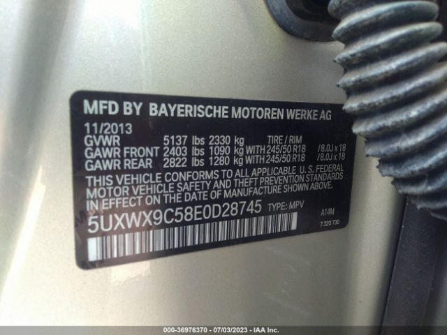 5UXWX9C58E0D28745 BMW X3 Xdrive28i