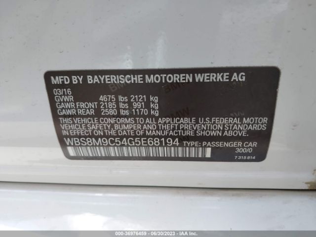 WBS8M9C54G5E68194 BMW M3