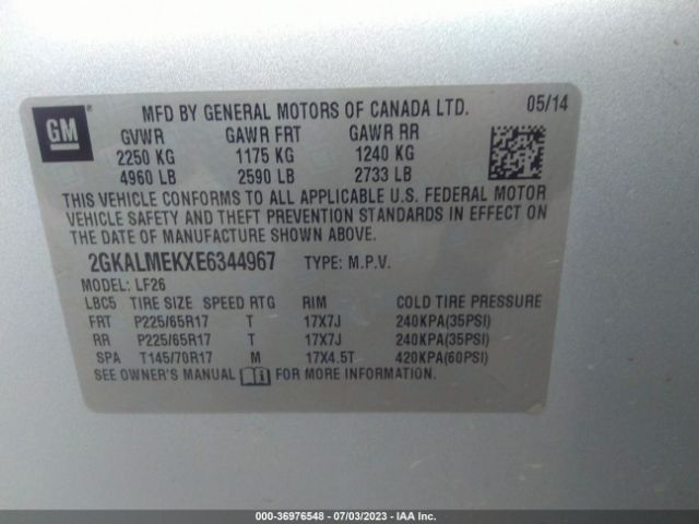 2GKALMEKXE6344967 GMC Terrain Sle