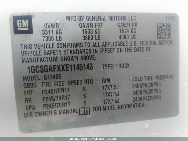 Chevrolet Express 1500 Work Van 2014 1GCSGAFXXE1145143 Image 9
