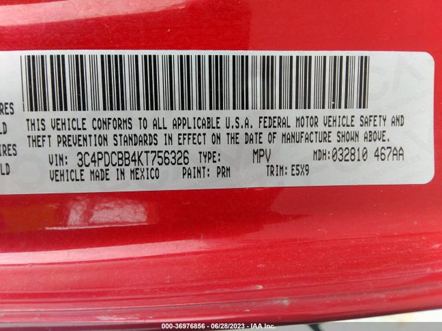 Dodge JOURNEY SE 2019 3C4PDCBB4KT756326 Image 9