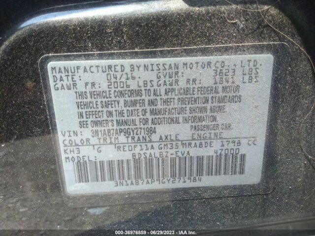 3N1AB7AP9GY271984 Nissan SENTRA S