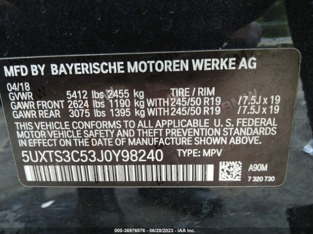 5UXTS3C53J0Y98240 BMW X3 M40i