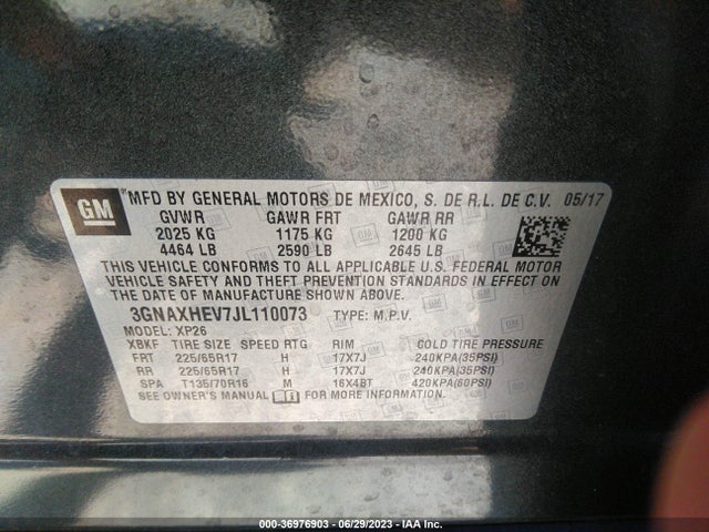 Chevrolet EQUINOX LS 2018 3GNAXHEV7JL110073 Image 9