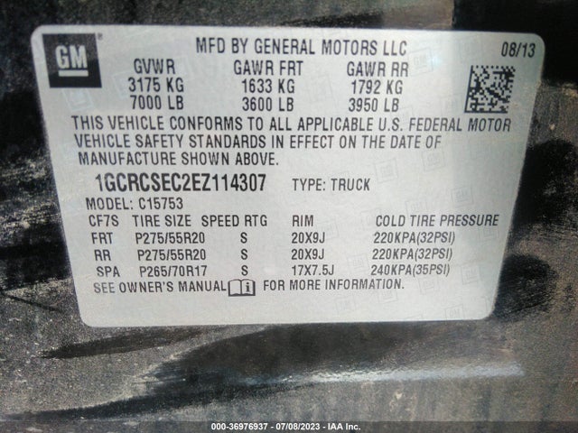 Chevrolet Silverado 1500 Ltz 2014 1GCRCSEC2EZ114307 Image 9