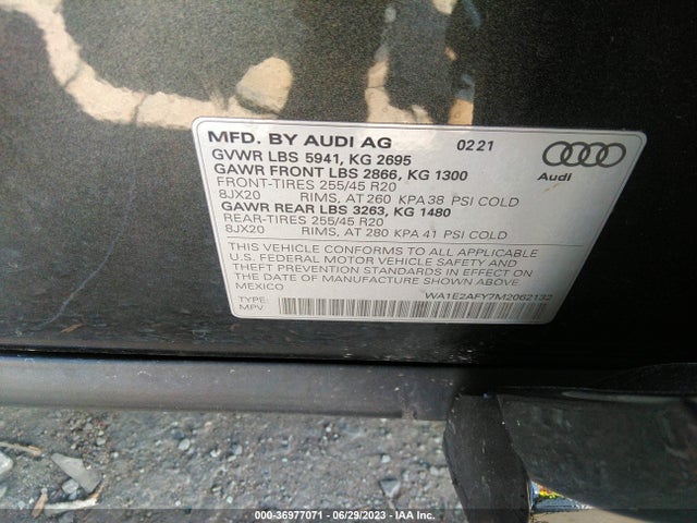 2021 Audi Q5, VIN: WA1E2AFY7M2062132