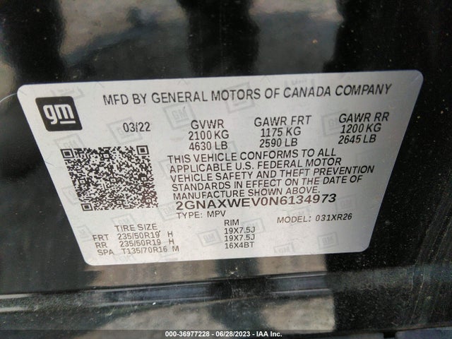 Chevrolet EQUINOX RS 2022 2GNAXWEV0N6134973 Image 9