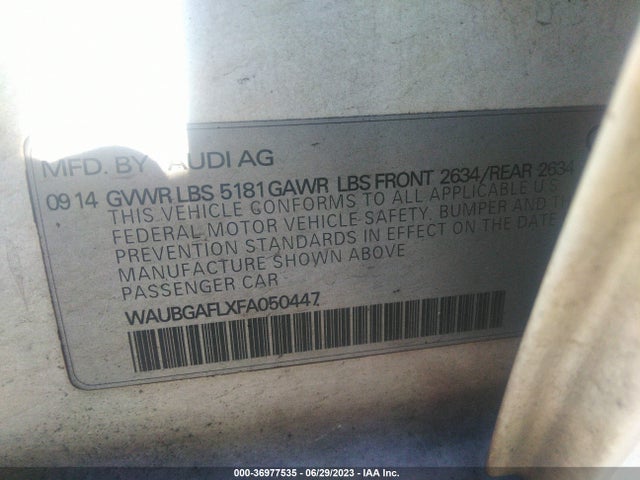 2015 Audi S4, VIN: WAUBGAFLXFA050447