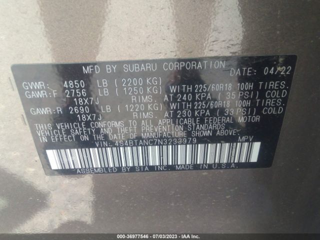 4S4BTANC7N3233979 Subaru Outback Limited