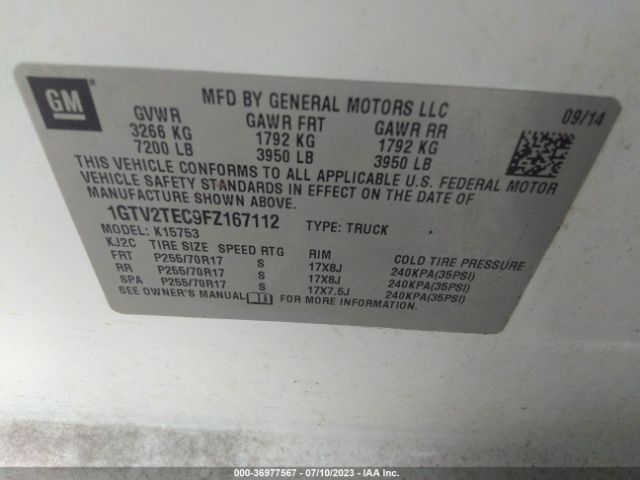 1GTV2TEC9FZ167112 GMC SIERRA 1500