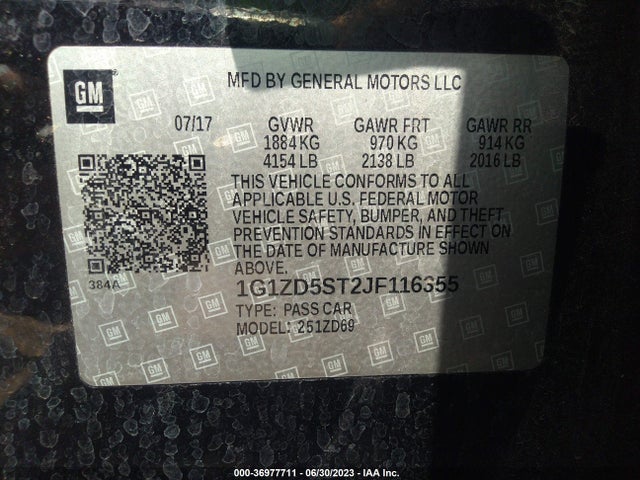 Chevrolet MALIBU LT 2018 1G1ZD5ST2JF116355 Image 9
