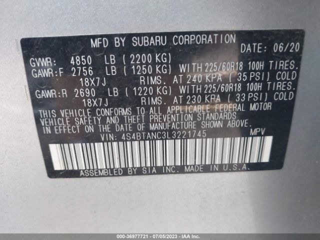 4S4BTANC3L3221745 Subaru Outback Limited