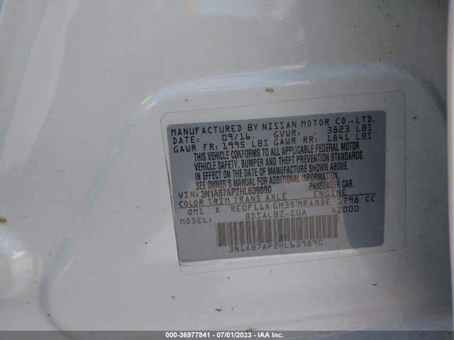Nissan SENTRA S 2017 3N1AB7AP2HL639890 Image 9