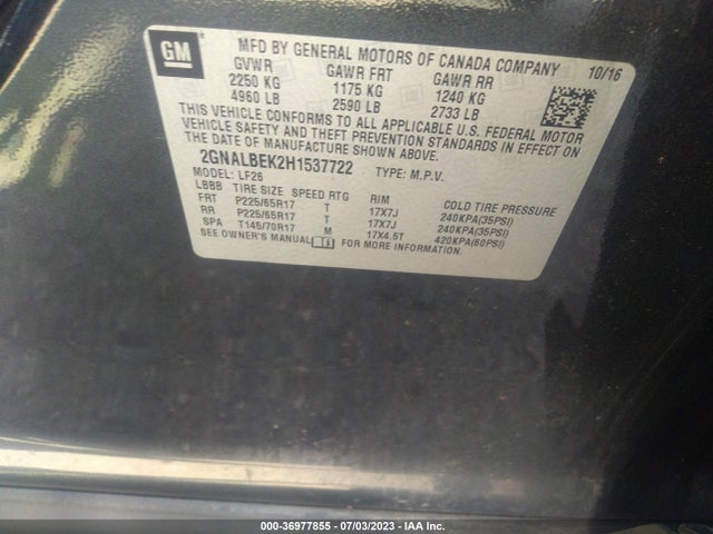 Chevrolet EQUINOX LS 2017 2GNALBEK2H1537722 Image 9