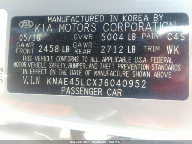 KNAE45LCXJ6040952 KIA Stinger Gt1