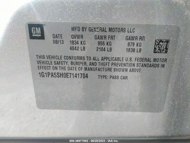Chevrolet CRUZE LS 2014 1G1PA5SH0E7141704 Image 10
