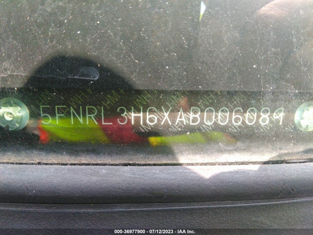 2010 HONDA ODYSSEY EX-L VIN: 5FNRL3H6XAB006089