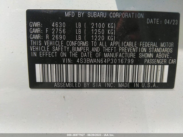 2023 Subaru Legacy, VIN: 4S3BWAN64P3016799