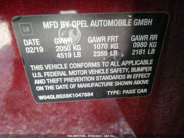 W04GL6SX8K1047884 Buick Regal Sportback Fwd Preferred