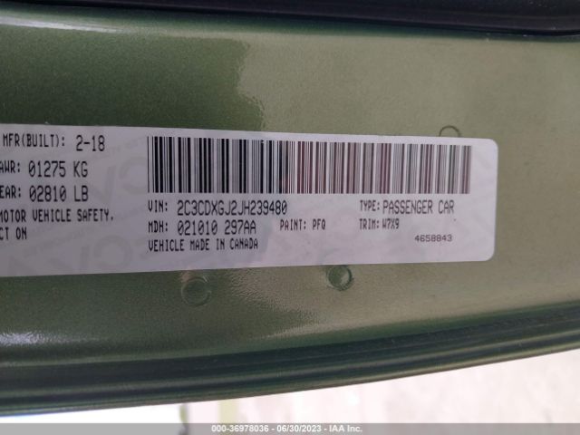 2C3CDXGJ2JH239480 Dodge Charger R/t Scat Pack