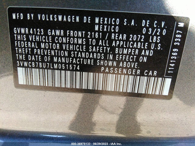 3VWCB7BU7LM051574 Volkswagen Jetta S/se/r-line