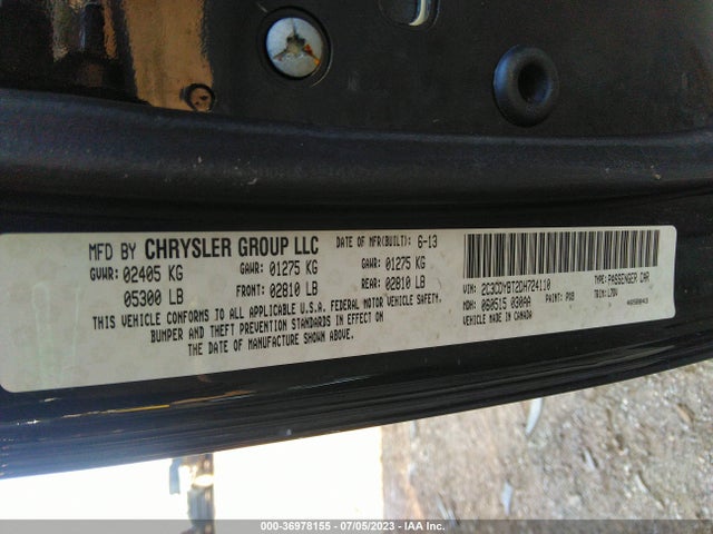 2013 DODGE CHALLENGER R/T VIN: 2C3CDYBT2DH724110