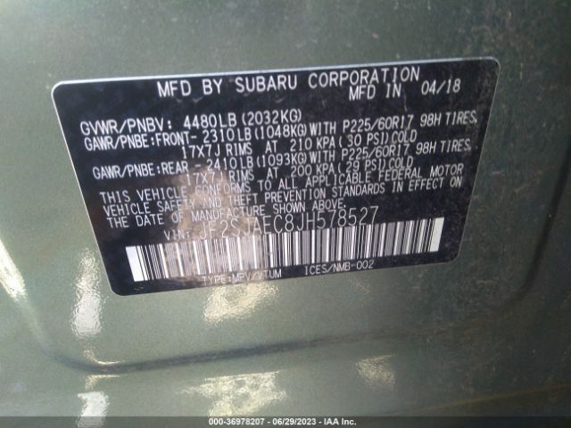 JF2SJAEC8JH578527 Subaru Forester Premium