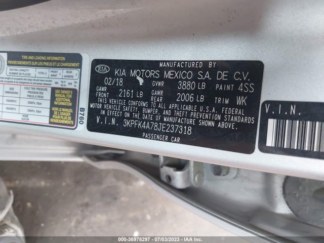 KIA FORTE LX 2018 3KPFK4A78JE237318 Image 15