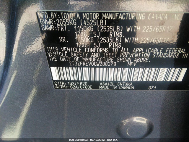 Toyota RAV4 LE 2016 2T3ZFREV0GW288378 Image 15