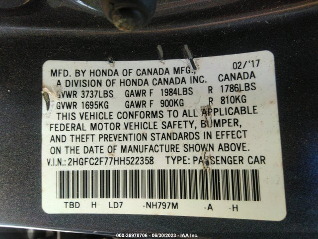 Honda Civic Sedan Ex 2017 2HGFC2F77HH522358 Image 15