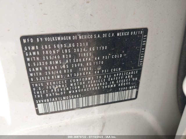 3VV4B7AX1LM036461 Volkswagen Tiguan Sel Premium R-line
