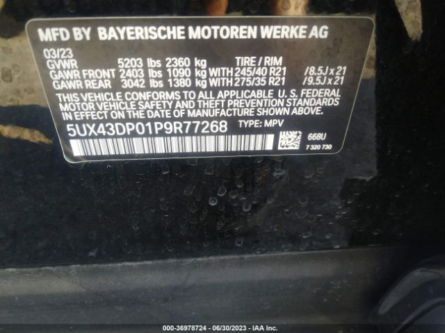 5UX43DP01P9R77268 BMW X3 Sdrive30i
