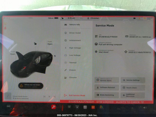 5YJ3E1EA2LF793331 Tesla Model 3 Standard Range