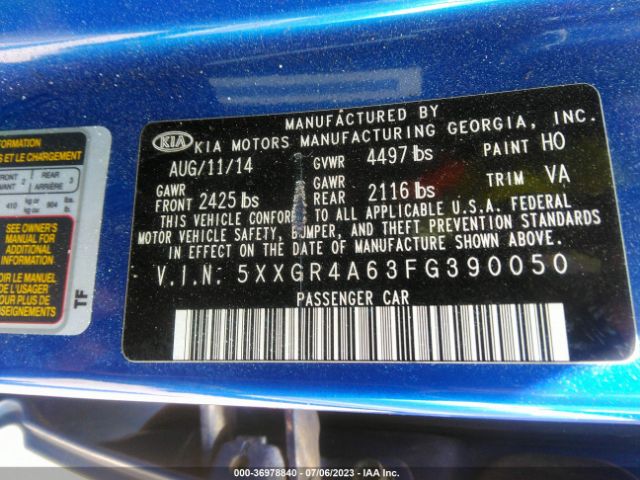 5XXGR4A63FG390050 KIA Optima Sx Turbo